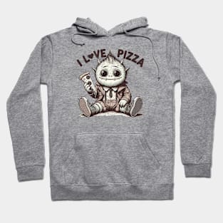 I love pizza Monster Retro Artwork Funny Vintage design for Pizza Lovers Hoodie